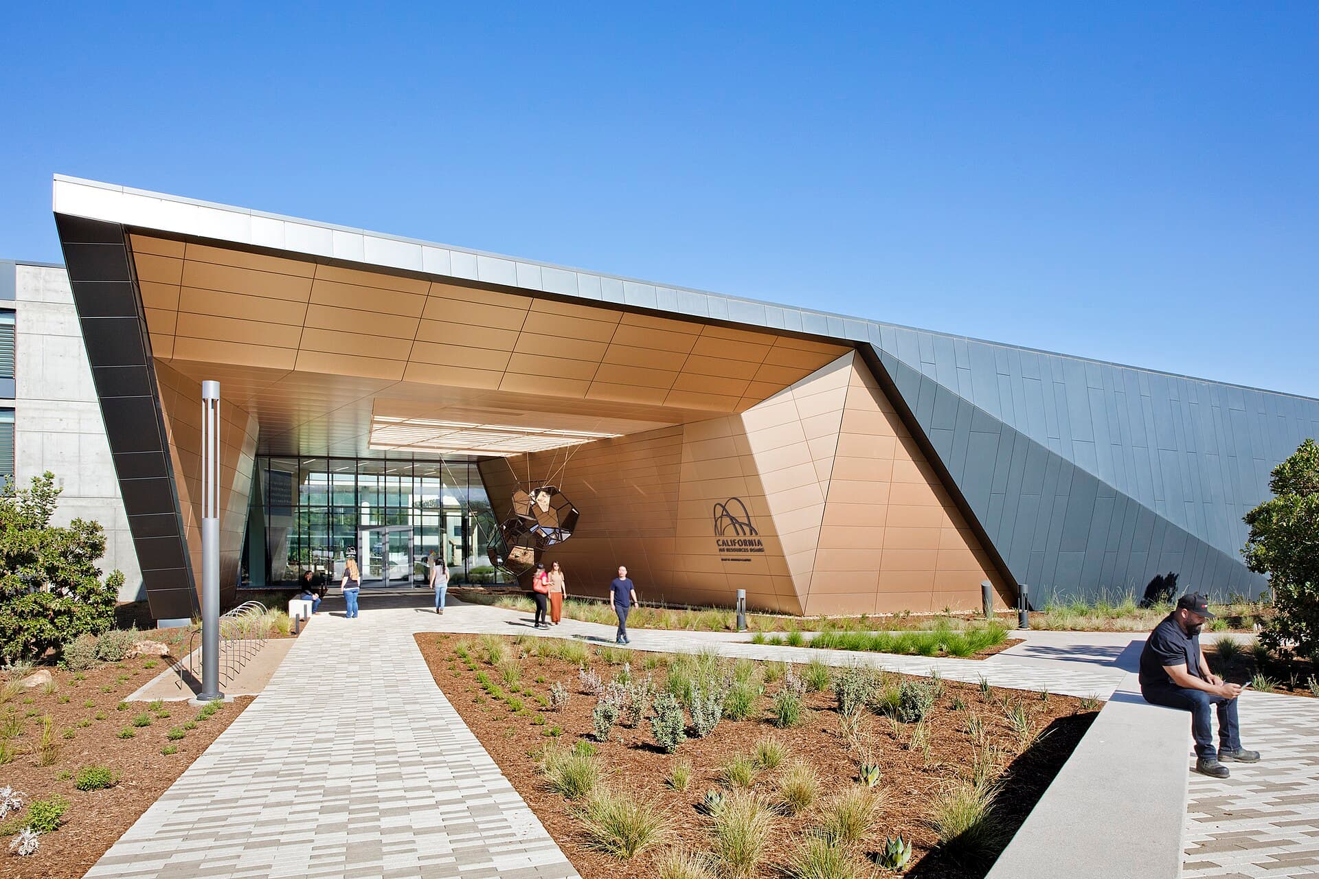 The California Air Resources Board's Southern California headquarters in Riverside, which compiles the state's greenhouse gas inventory (CARB file photo, November 2021)