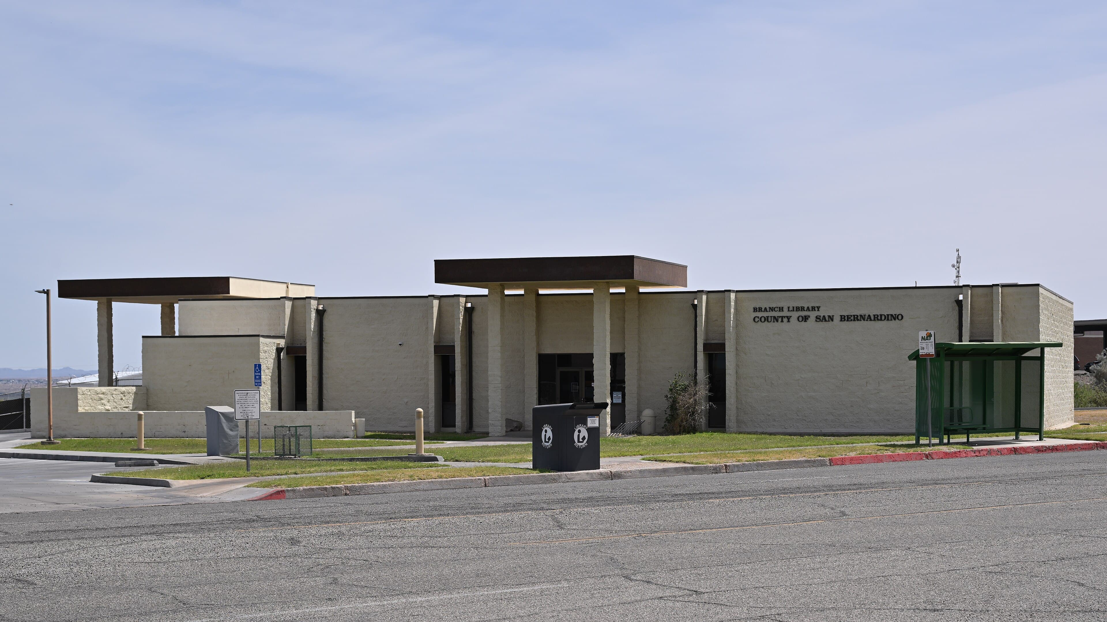The Needles Branch of the San Bernardino County Library on Bailey Avenue in Needles, San Bernardino County