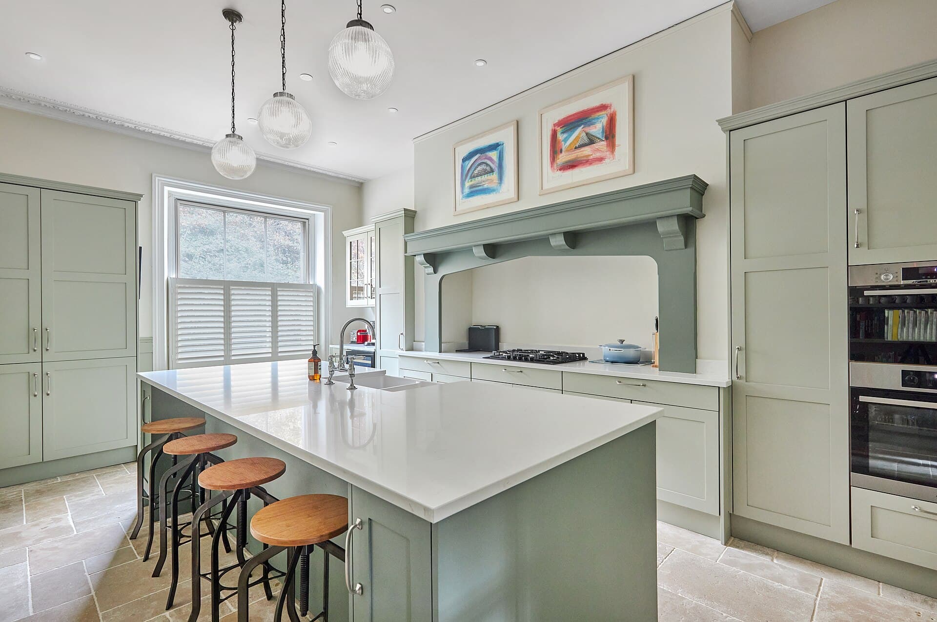 A modern kitchen with a quartz engineered-stone worktop and island, photographed Jan. 19, 2022 (file photo)