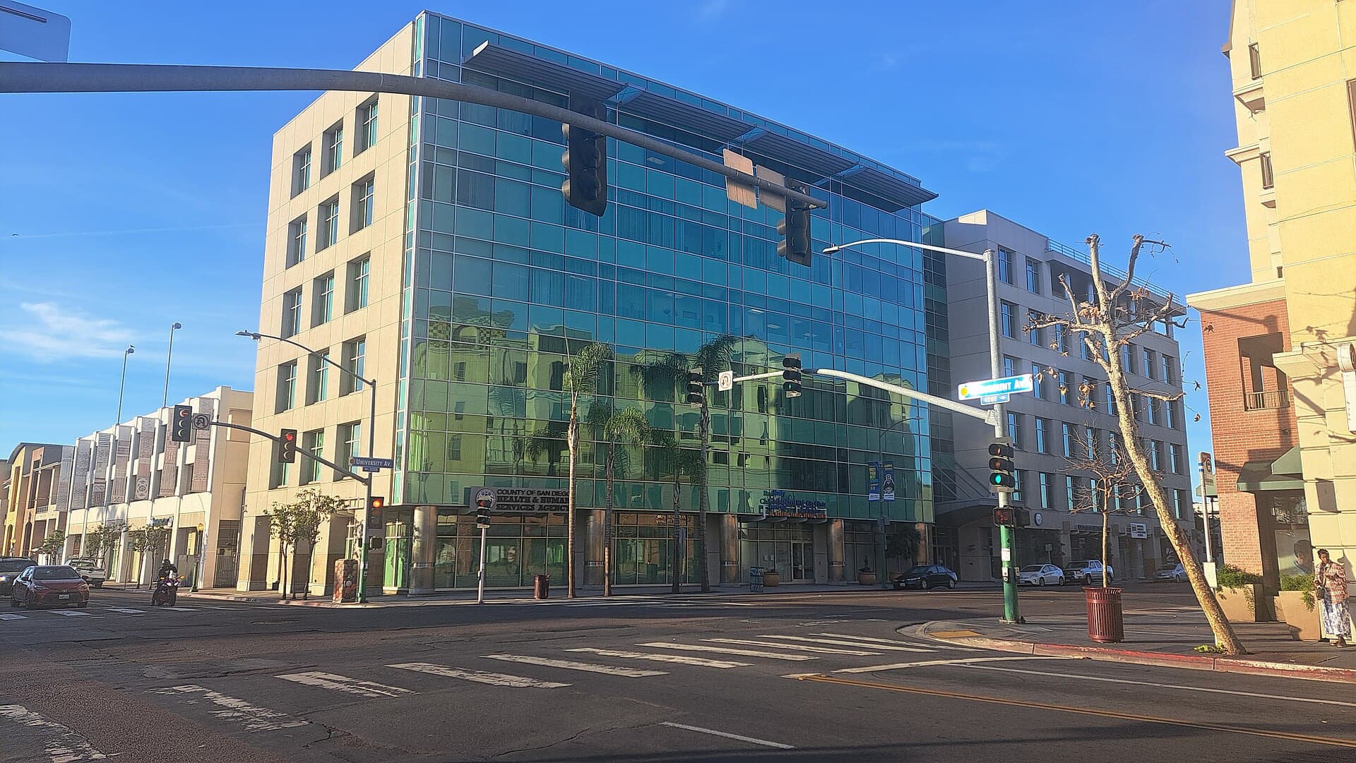 A County of San Diego Health and Human Services Agency office building, January 2025 (file photo)