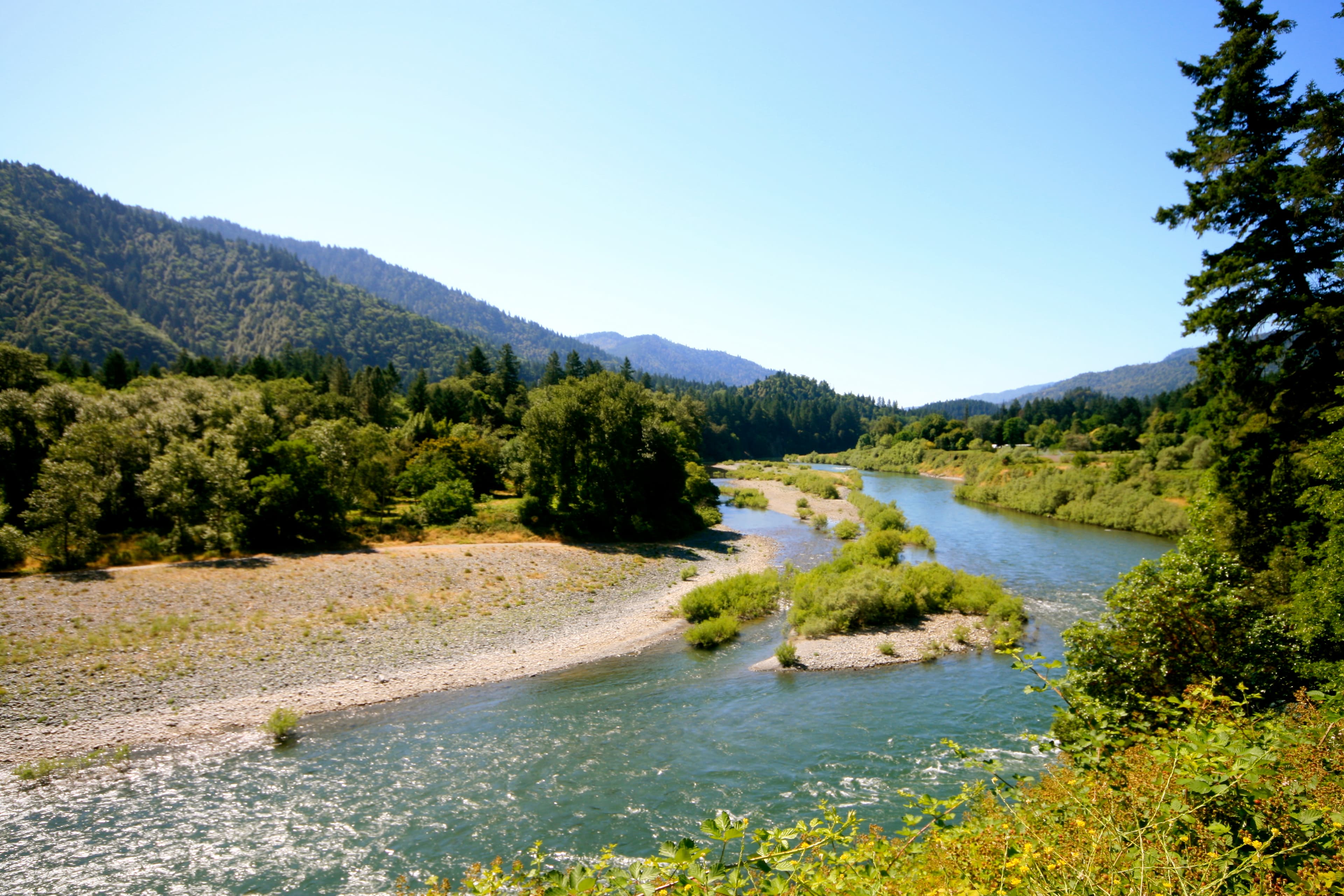 The Trinity River near Hoopa in Humboldt County, on the lower river downstream of Hawkins Bar, July 2011 (file photo)