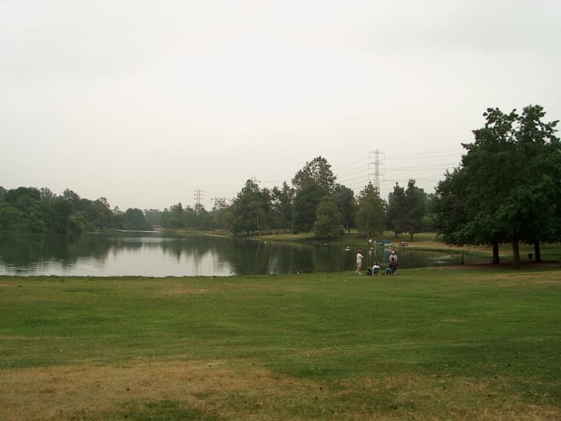 A lake near the entrance of Whittier Narrows Recreation Area, a Los Angeles County park in South El Monte, May 26, 2001 (file photo)