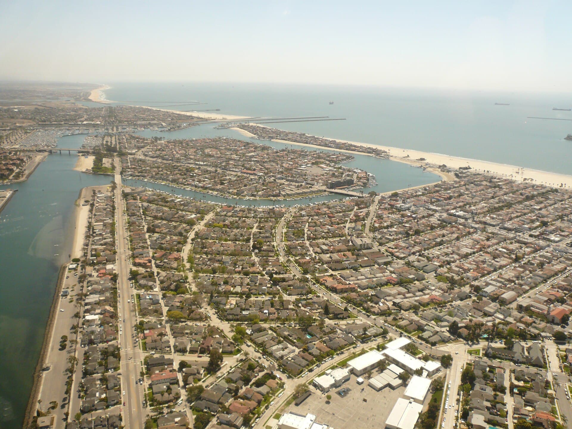 File photo: Aerial view looking southeast over Belmont Park, Naples Island and the Peninsula in Long Beach, March 29, 2007